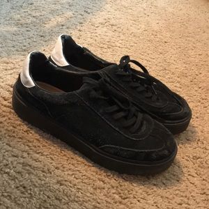 Zara black suede sneakers